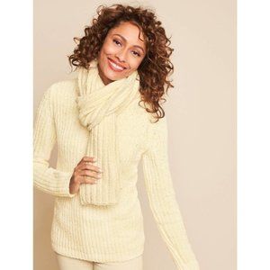 Talbots Chenille Sweater Womens Medium Off White Classic Chunky Preppy Knit NEW